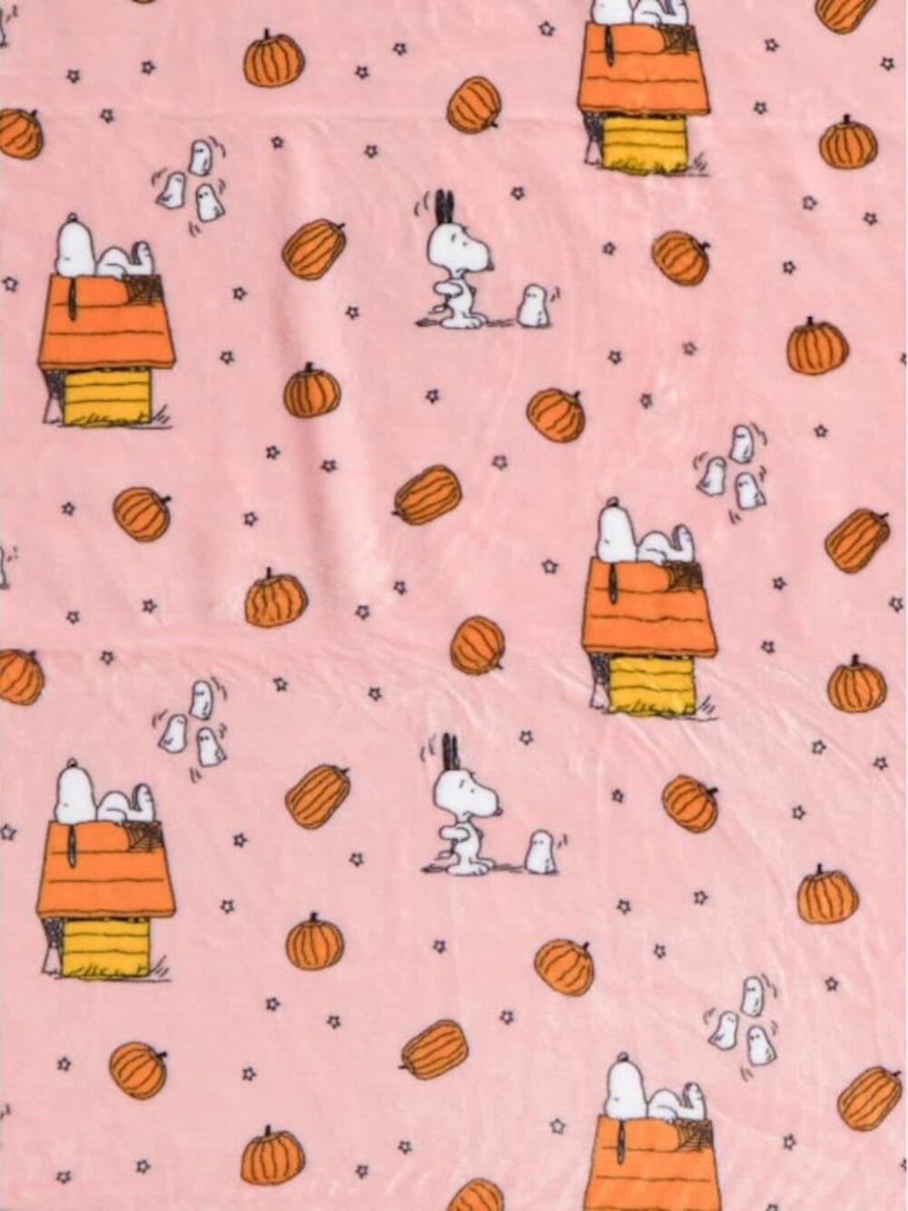 Cozy Halloween Throw Blanket - Pink with Pumpkins & Ghosts, 50" x 70